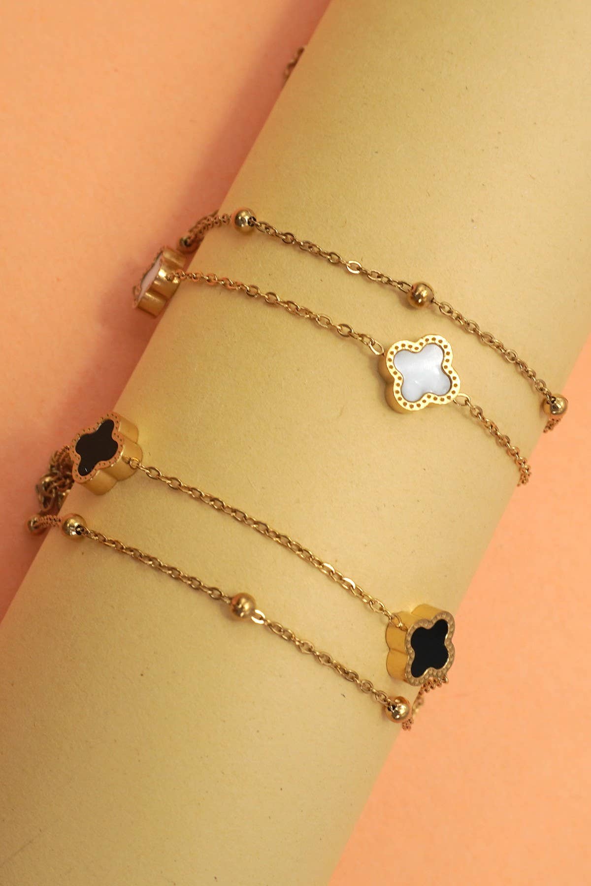 18K STAINLESS STEEL TARNISH FREE CLOVER BRACELET | 40B5173 - Ember Boutique