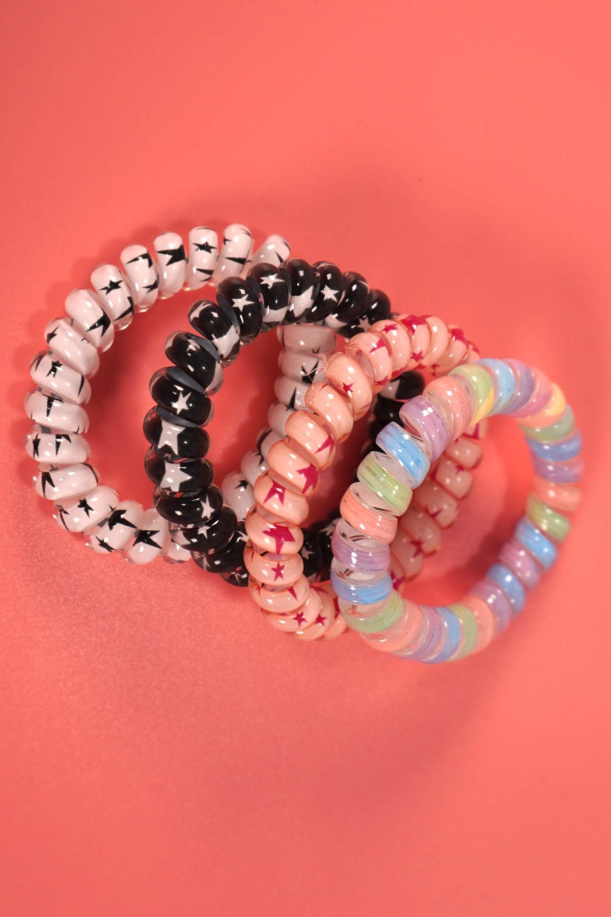 COLORFUL STARS SET OF 4 HAIR COILS | 40PT318 - Ember Boutique