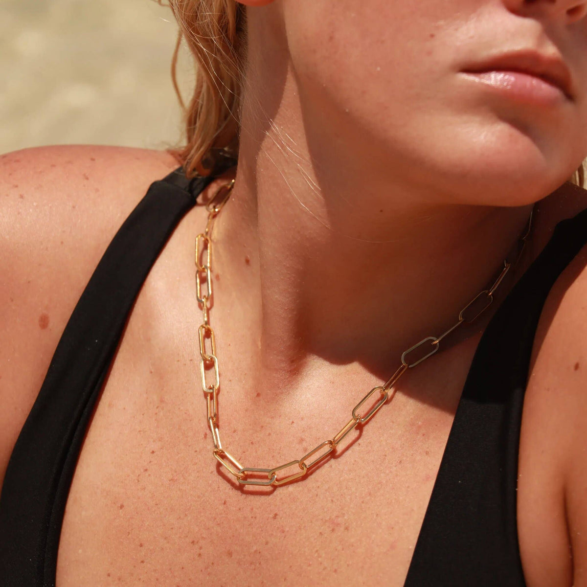 18K Gold Paperclip Chain Necklace - Ember Boutique
