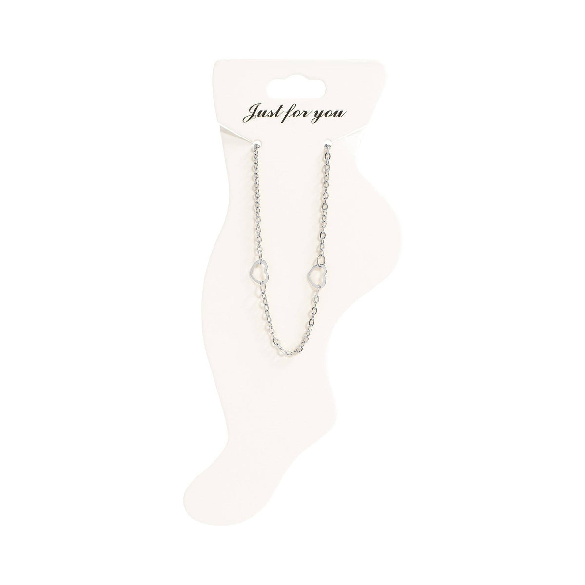 18K Gold PVD Stainless Station Hearts Chain Anklet - Ember Boutique