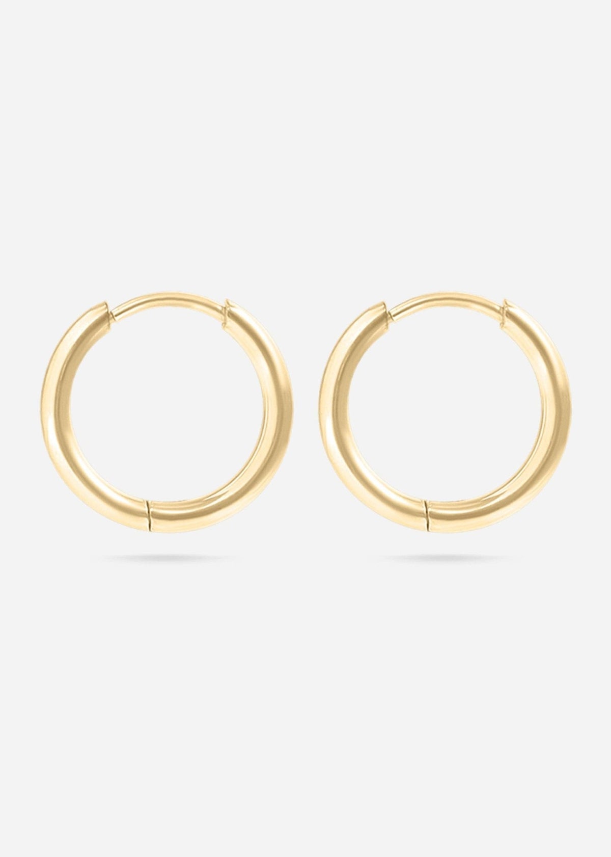 18K Gold PVD Stainless Steel Classic Hoop Huggie Earrings - Ember Boutique