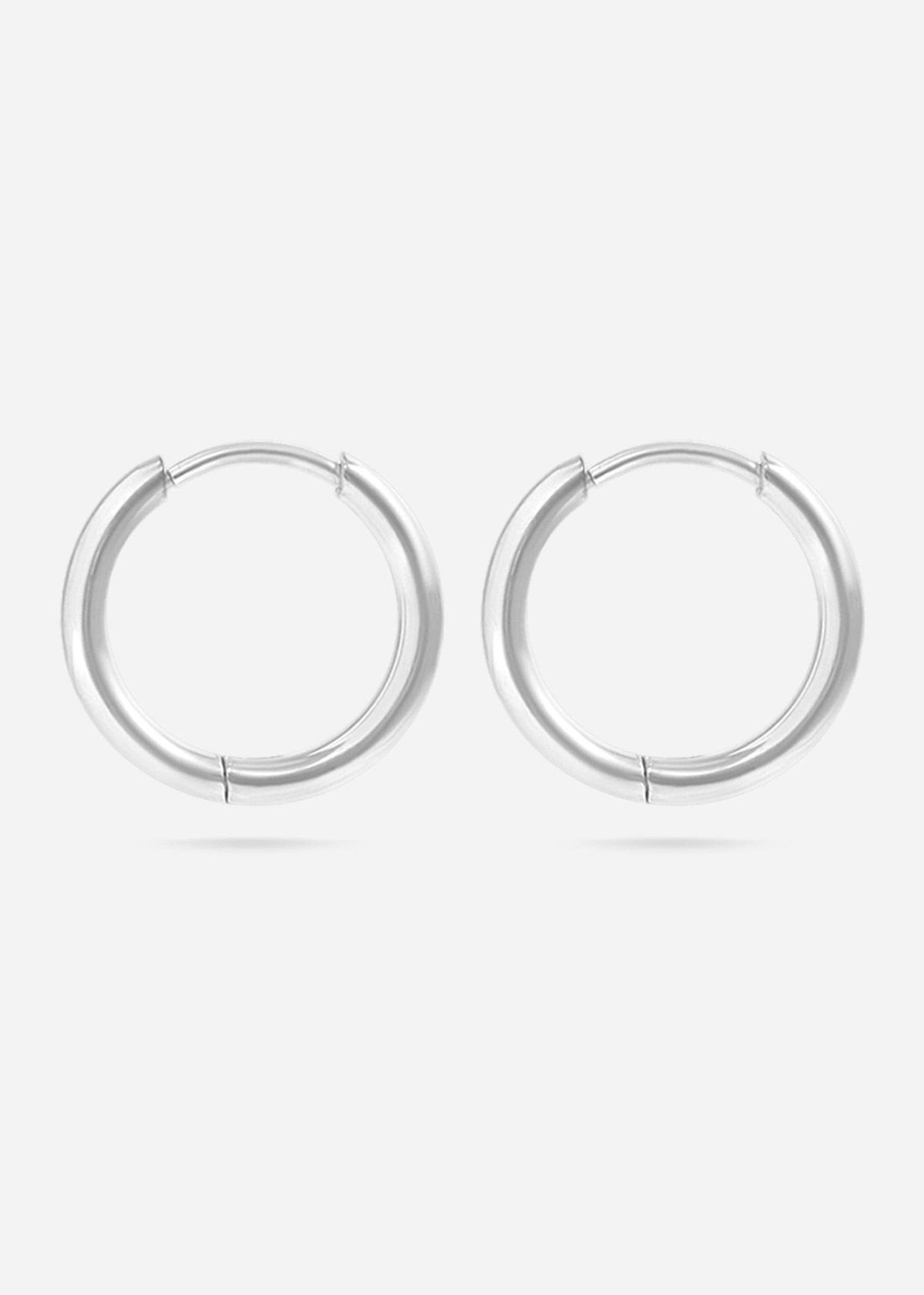 18K Gold PVD Stainless Steel Classic Hoop Huggie Earrings - Ember Boutique