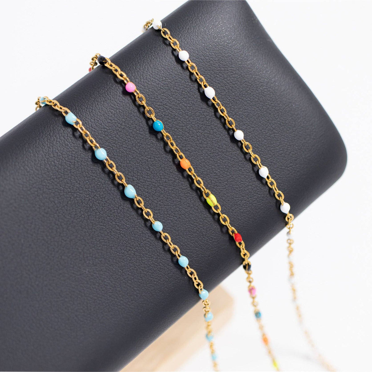 18K Gold PVD Stainless Steel Turquoise Confetti Bracelet - Ember Boutique