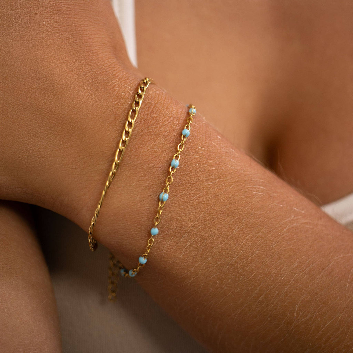 18K Gold PVD Stainless Steel Turquoise Confetti Bracelet - Ember Boutique