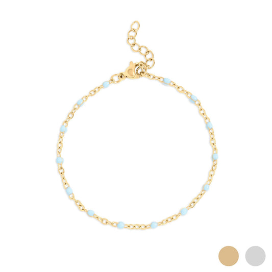 18K Gold PVD Stainless Steel Turquoise Confetti Bracelet - Ember Boutique