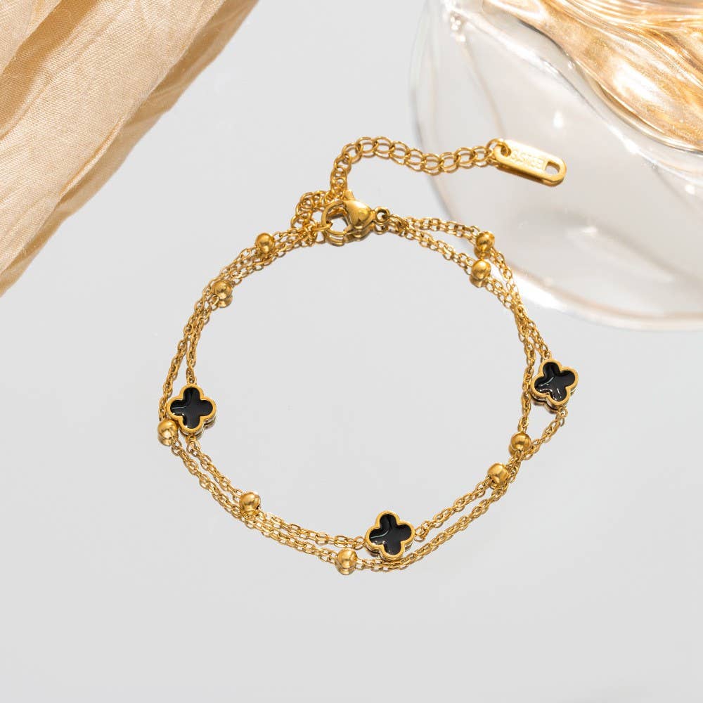 18K STAINLESS STEEL TARNISH FREE CLOVER BRACELET | 40B5173 - Ember Boutique