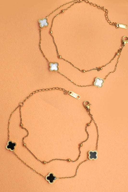 18K STAINLESS STEEL TARNISH FREE CLOVER BRACELET | 40B5173 - Ember Boutique