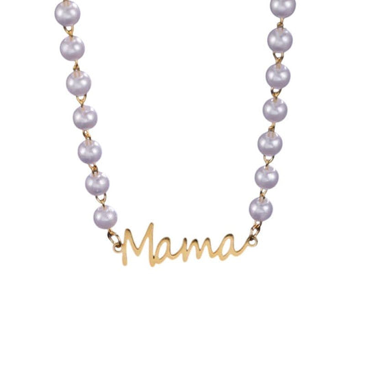 18K STAINLESS STEEL TARNISH FREE MAMA NECKLACE | 40NK9454 - Ember Boutique