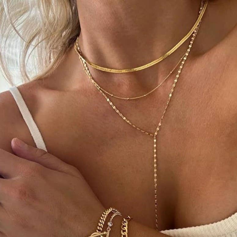 18K STAINLESS STEEL TARNISH FREE Y NECKLACE | 40NK9616 - Ember Boutique