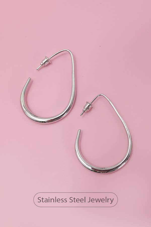 18K STAINLESS STEEL WATERPROOF TARNISH FREE HOOPS | 40E311 - Ember Boutique