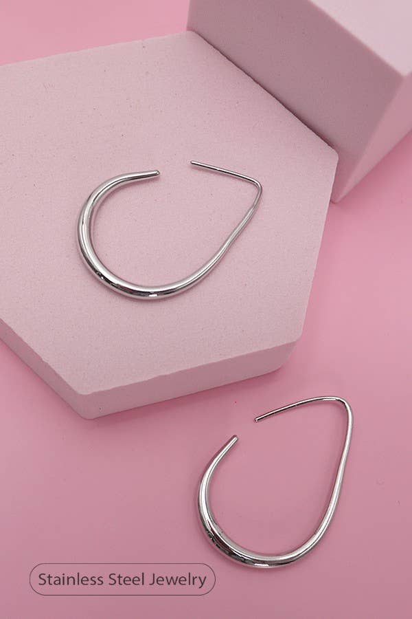 18K STAINLESS STEEL WATERPROOF TARNISH FREE HOOPS | 40E311 - Ember Boutique