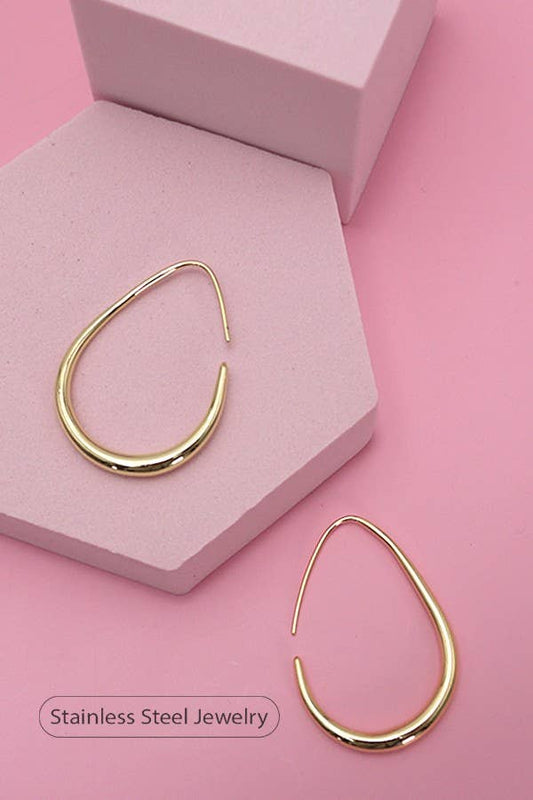 18K STAINLESS STEEL WATERPROOF TARNISH FREE HOOPS | 40E311 - Ember Boutique