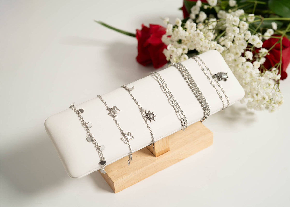 2 Row Stainless Steel Loop and Paperclip Chain Anklet - Ember Boutique
