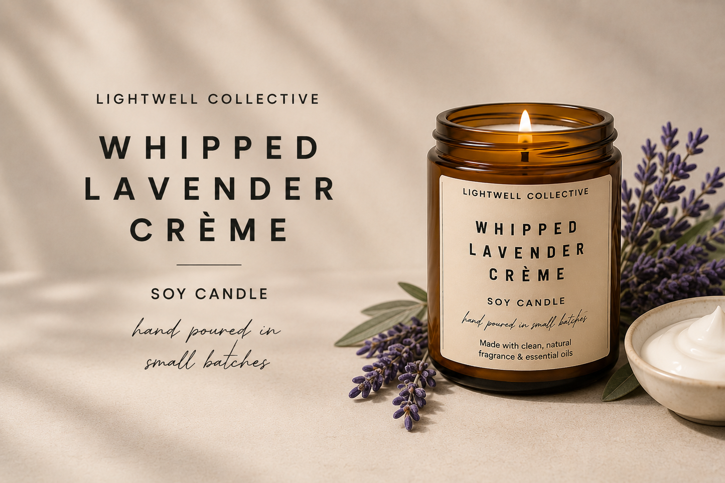 Whipped Lavender Crème Candle - Lightwell Collective