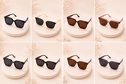 Acetate square cateye sunglasses in classic frame