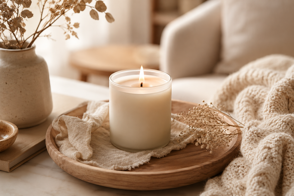 Hand-poured soy candles and cozy home accessories from Ember Boutique