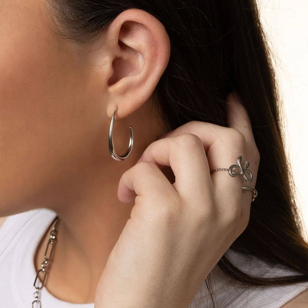 Abstract Hoop Earrings - Ember Boutique