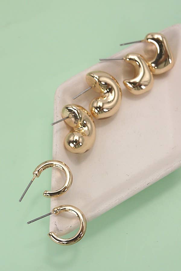 BUBBLE HOOP HUGGIE TRIO EARRINGS | 80E5359 - Ember Boutique