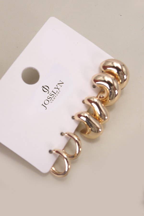 BUBBLE HOOP HUGGIE TRIO EARRINGS | 80E5359 - Ember Boutique