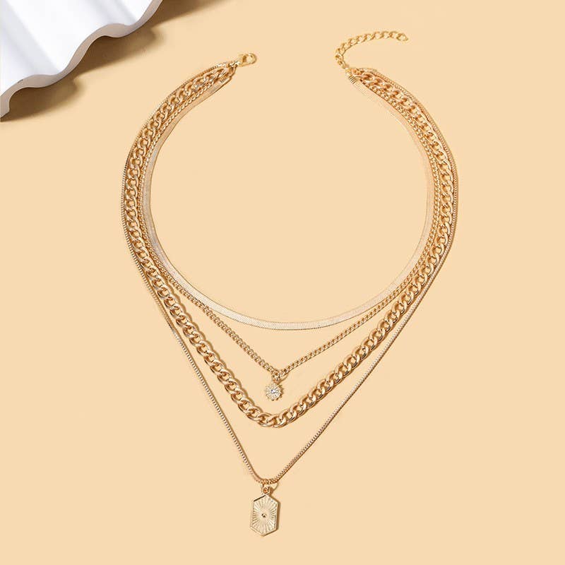 DOUBLE CHARM MULTI LAYER NECKLACE | 40NK9609 - Ember Boutique