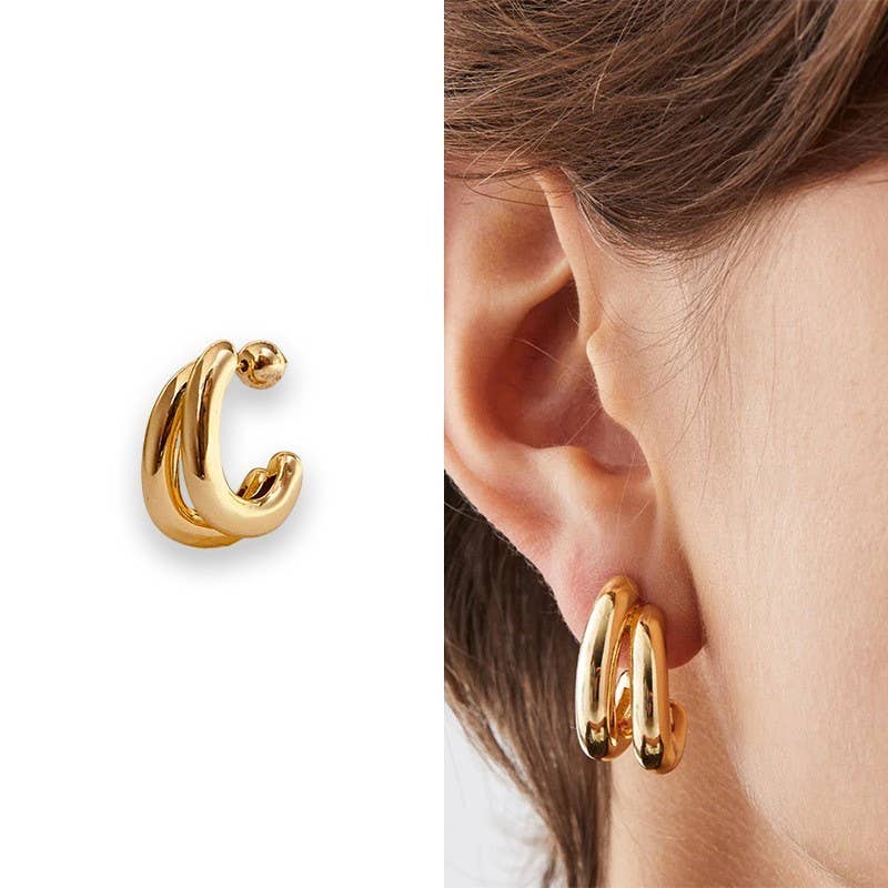 Double-Hoop Sculptural Earrings | 40E491 - Ember Boutique