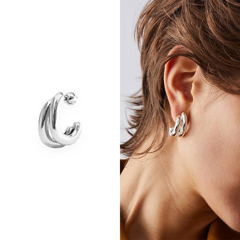 Double-Hoop Sculptural Earrings | 40E491 - Ember Boutique