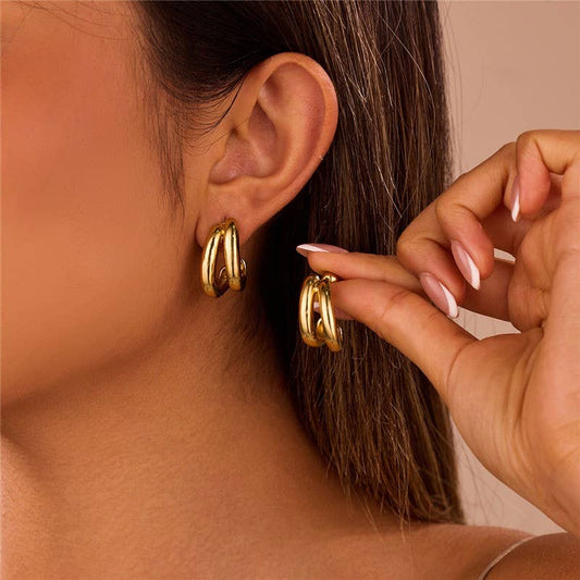Double-Hoop Sculptural Earrings | 40E491 - Ember Boutique