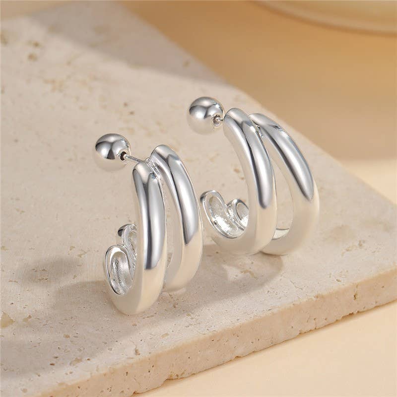 Double-Hoop Sculptural Earrings | 40E491 - Ember Boutique