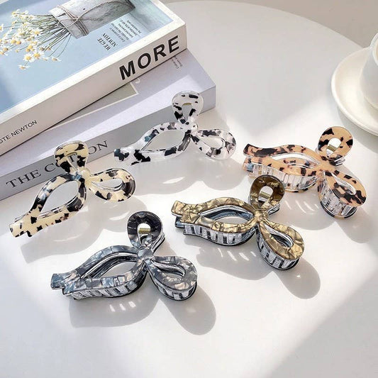 JUMBO ANIMAL LEOPARD PRINT BOW HAIR CLAW CLIPS | 40H1014 - Ember Boutique