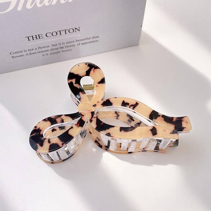 JUMBO ANIMAL LEOPARD PRINT BOW HAIR CLAW CLIPS | 40H1014 - Ember Boutique