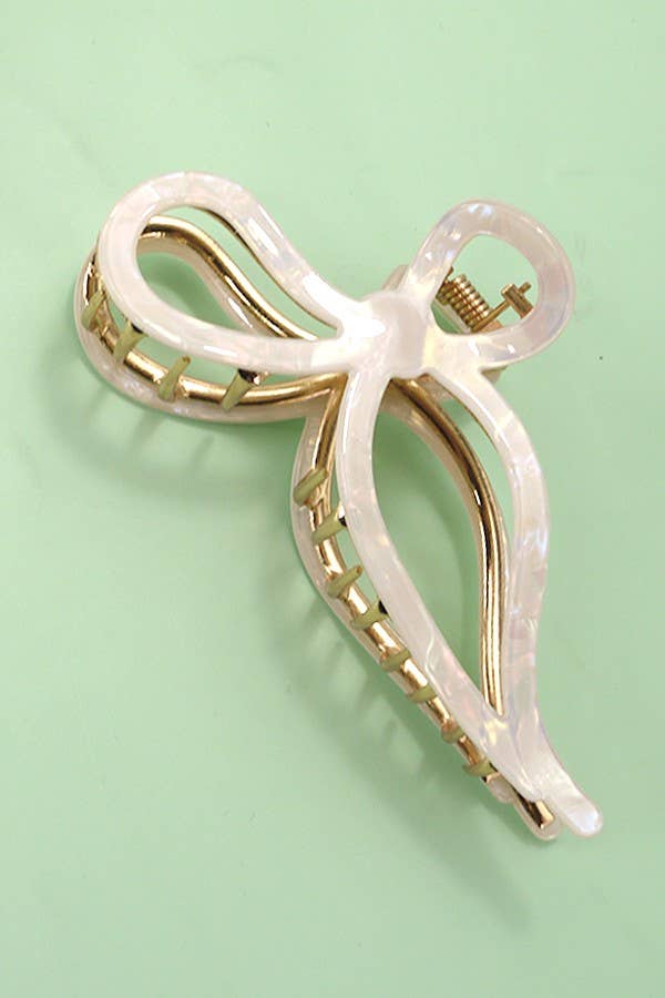JUMBO CELLULOSE CASTING BOW HAIR CLAW CLIPS | 40H759 - Ember Boutique