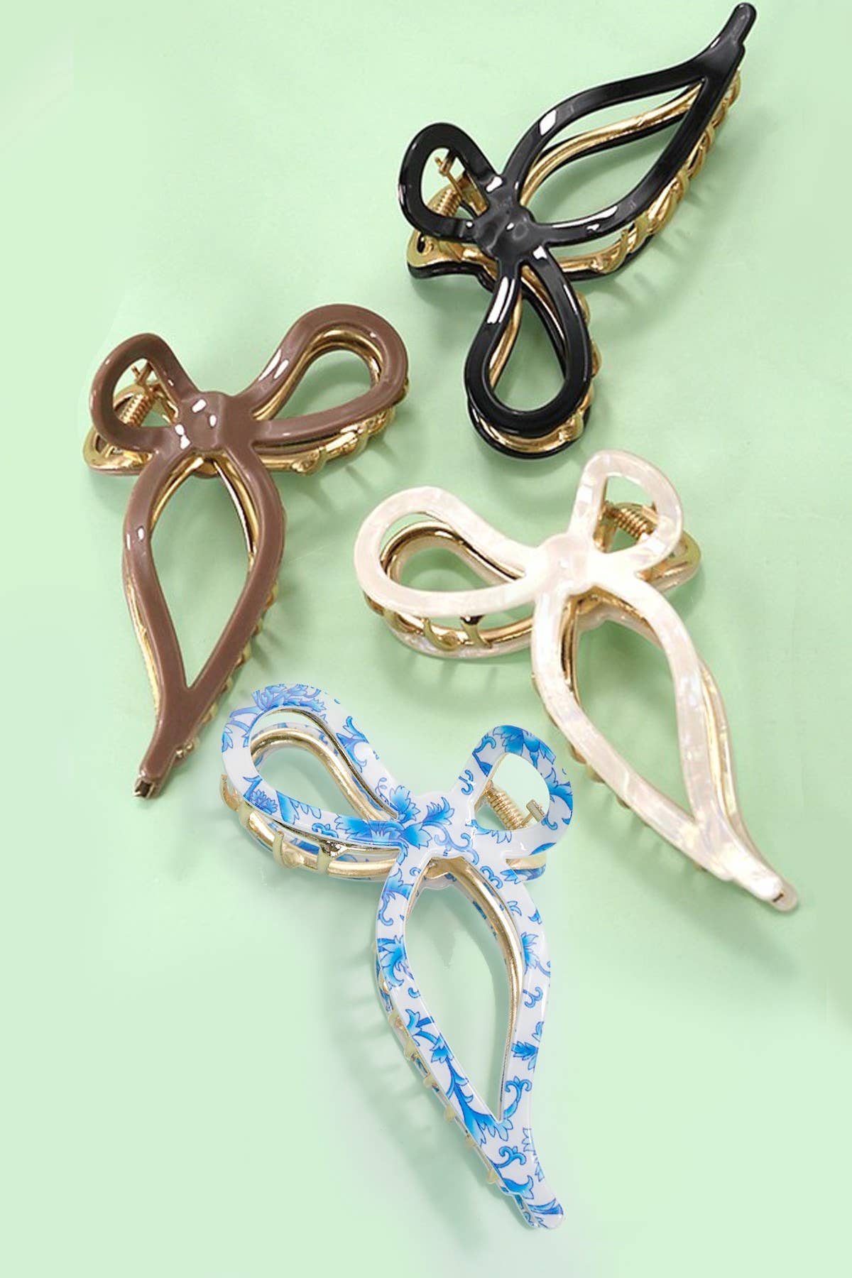 JUMBO CELLULOSE CASTING BOW HAIR CLAW CLIPS | 40H759 - Ember Boutique