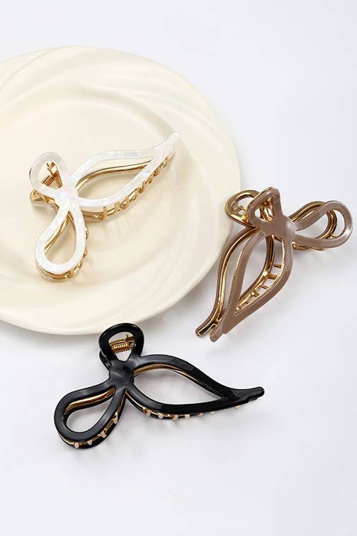 JUMBO CELLULOSE CASTING BOW HAIR CLAW CLIPS | 40H759 - Ember Boutique