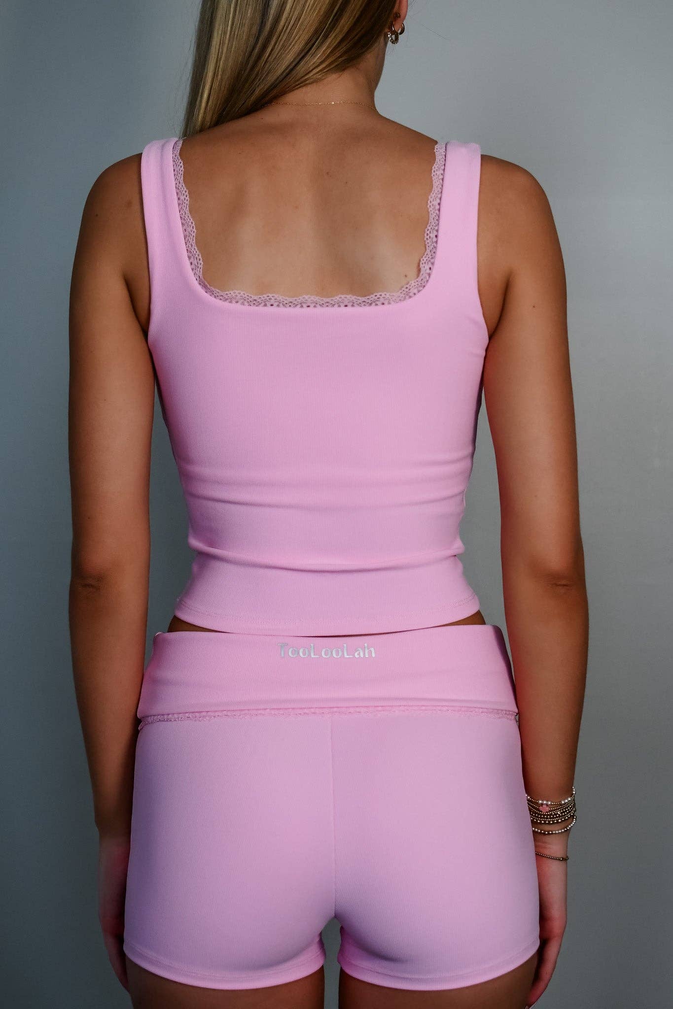 Luxe Lace Tank Top - Pink - Ember Boutique
