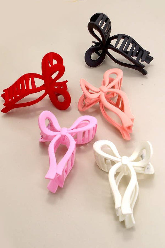 MATTE BOW HAIR CLAW CLIPS | 40H721 - Ember Boutique