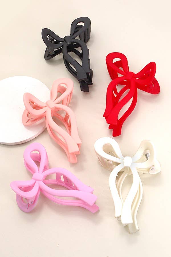 MATTE BOW HAIR CLAW CLIPS | 40H721 - Ember Boutique