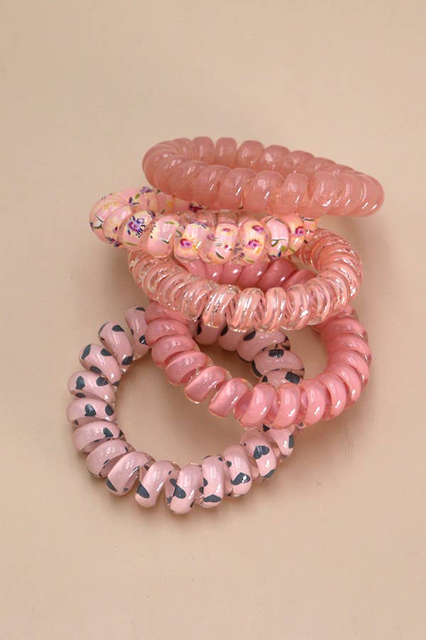 MIX SOLID FLOWER CHECKER ANIMAL HAIR COILS 5 ASST | 40PT316 - Ember Boutique