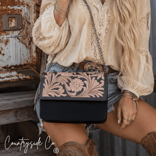 Prescott Tooled Leather Purse - Ember Boutique