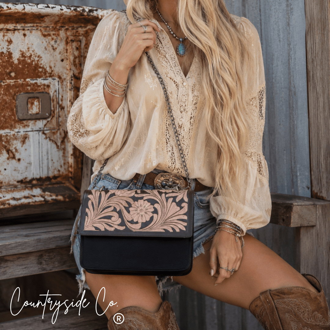 Prescott Tooled Leather Purse - Ember Boutique