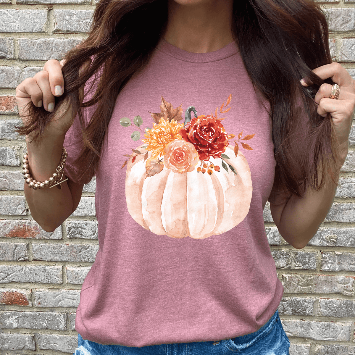 Pretty in Pink Pumpkin Graphic Tee - Ember Boutique