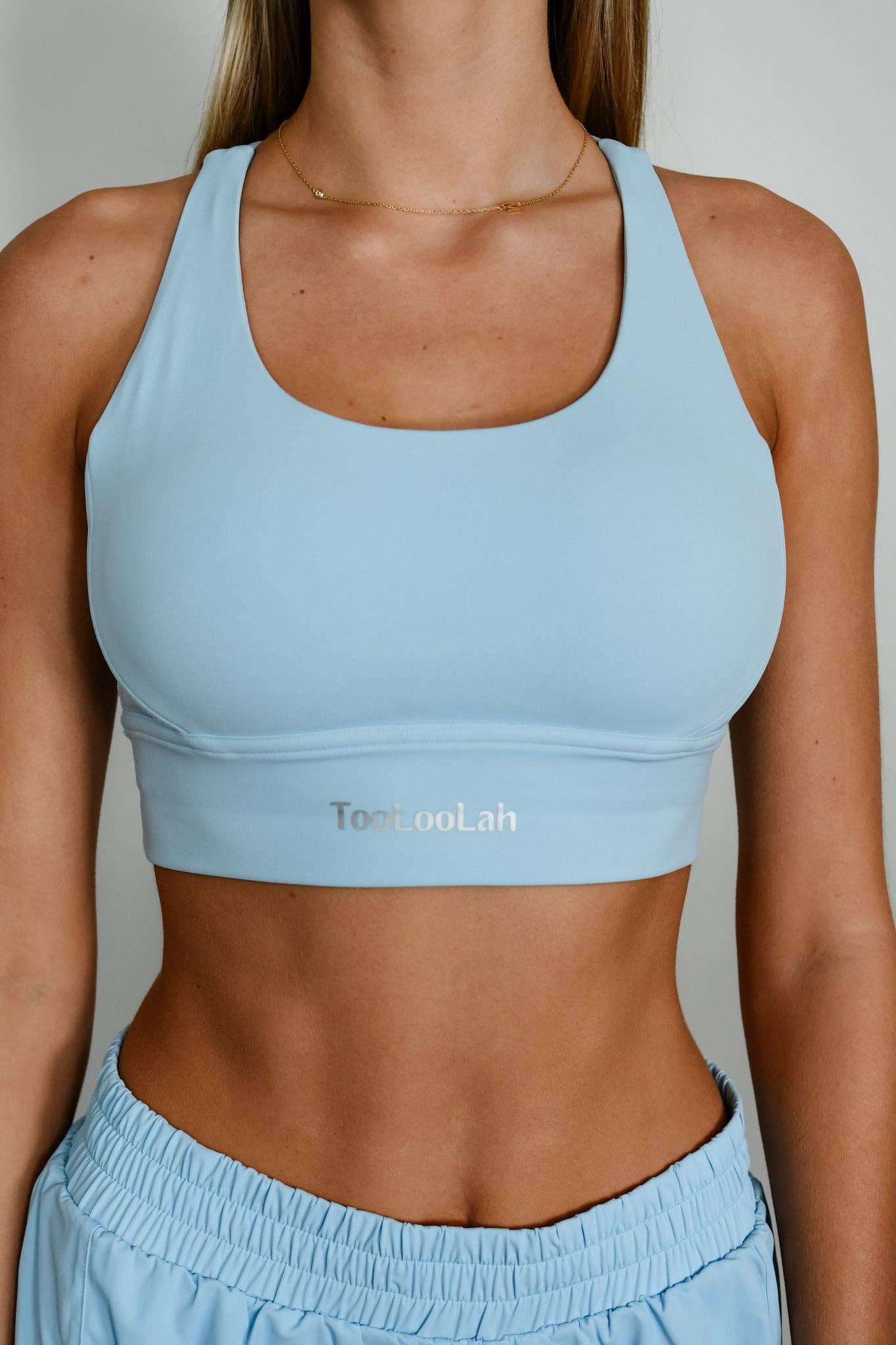 Pure Move Cross Back Bra - Light Blue - Ember Boutique