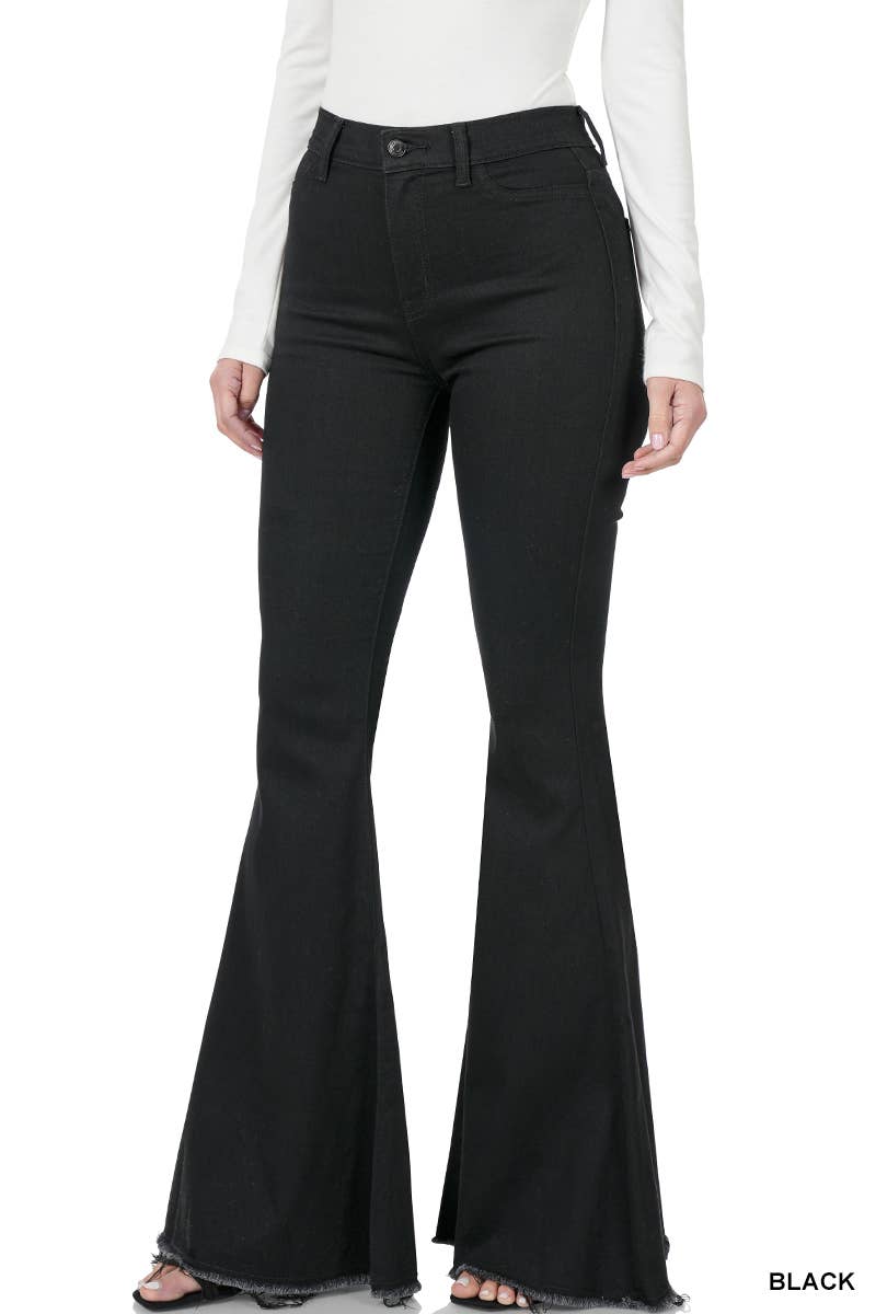 SI-22450 High-rise Super flare Denim pants - Ember Boutique
