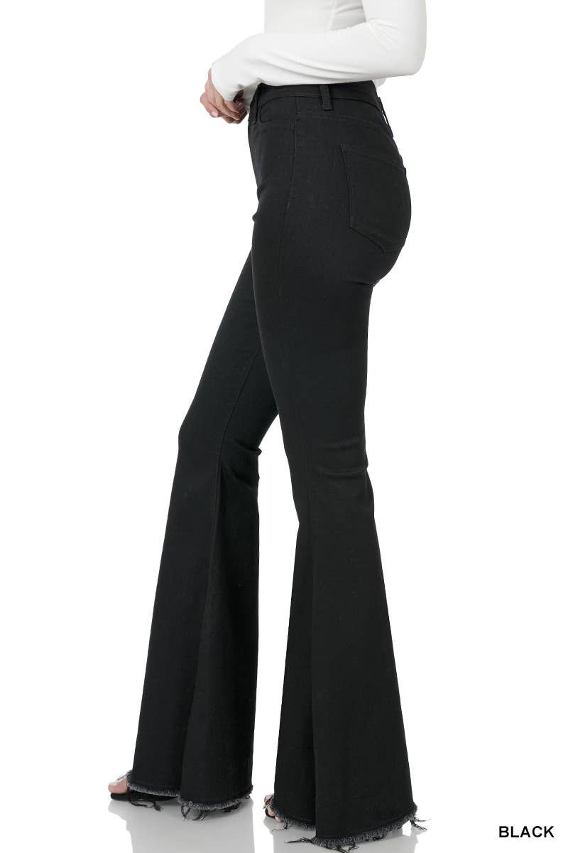 SI-22450 High-rise Super flare Denim pants - Ember Boutique