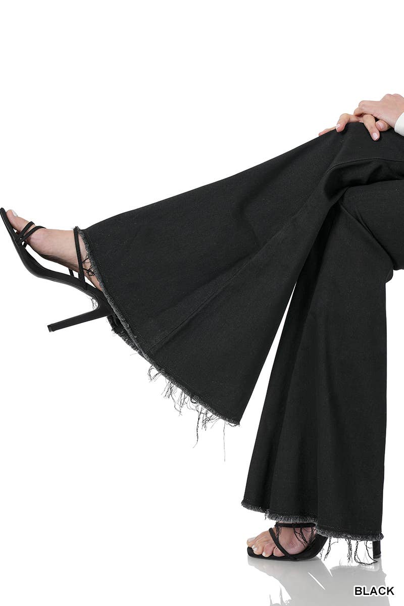 SI-22450 High-rise Super flare Denim pants - Ember Boutique