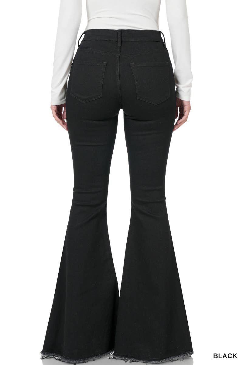 SI-22450 High-rise Super flare Denim pants - Ember Boutique