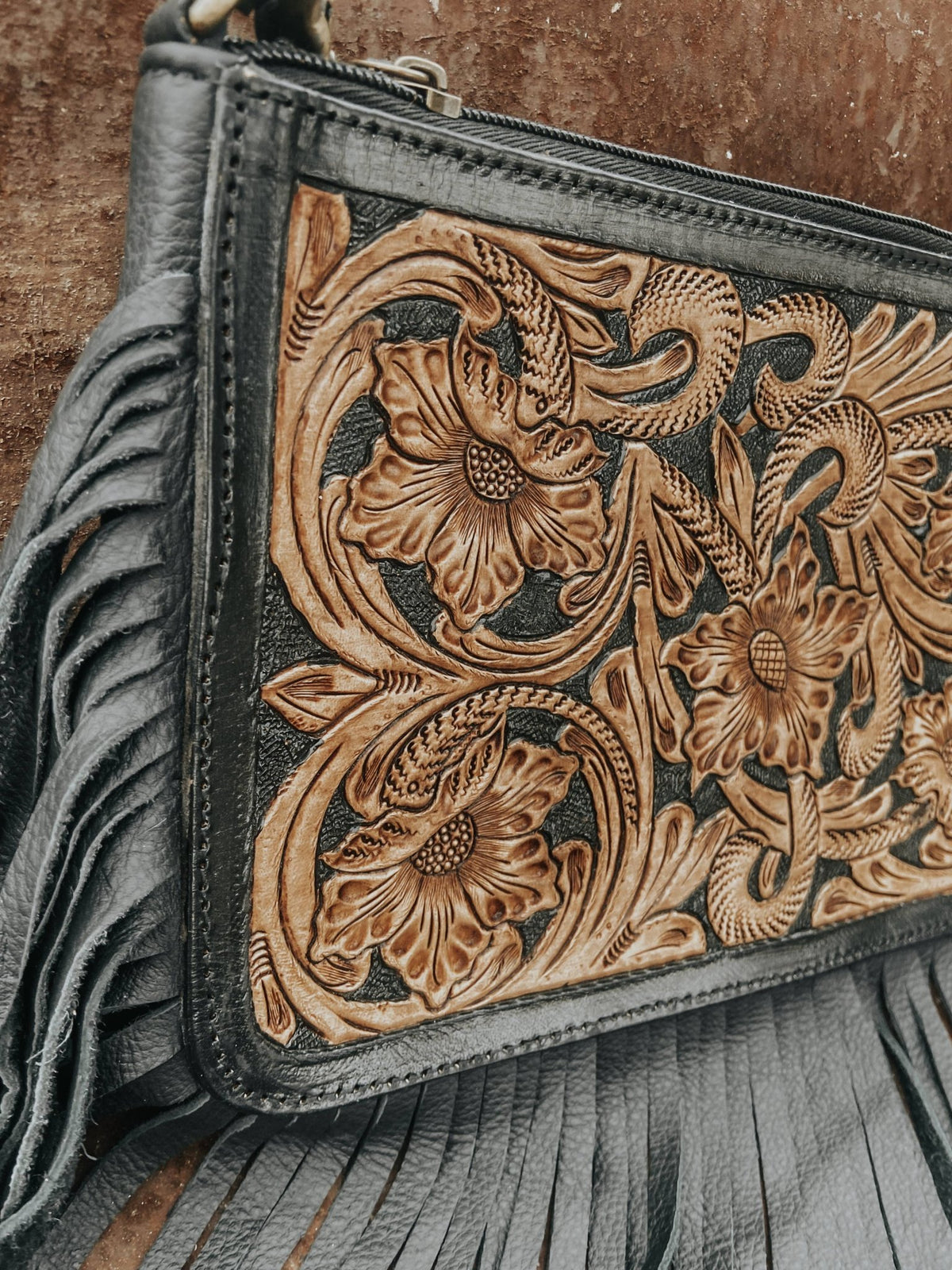 Special Edition Rio Grande Tooled Leather Purse Crossbody - Ember Boutique