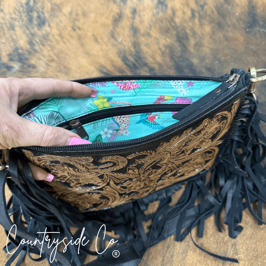 Special Edition Rio Grande Tooled Leather Purse Crossbody - Ember Boutique