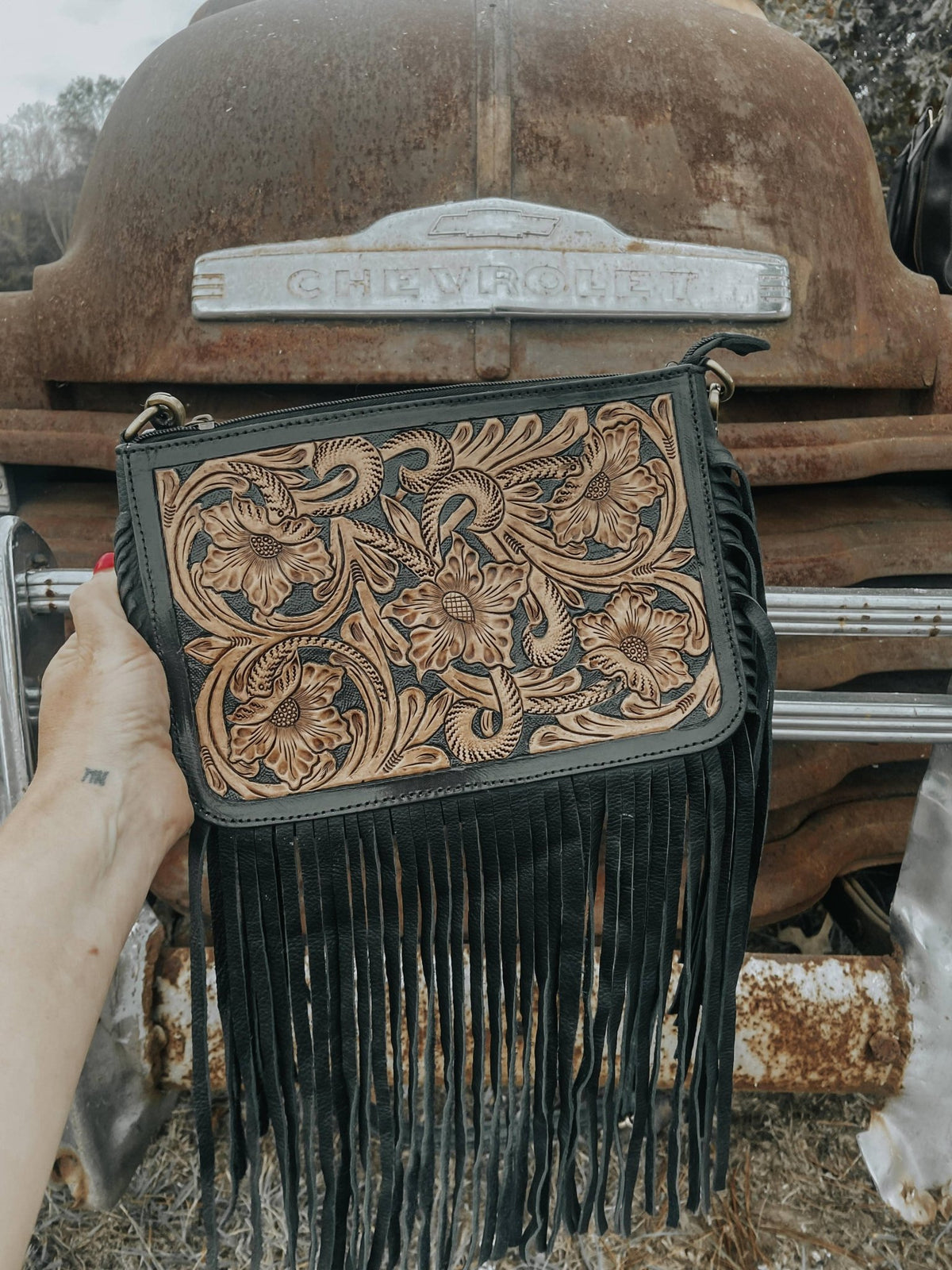 Special Edition Rio Grande Tooled Leather Purse Crossbody - Ember Boutique