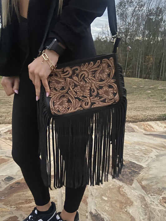 Special Edition Rio Grande Tooled Leather Purse Crossbody - Ember Boutique