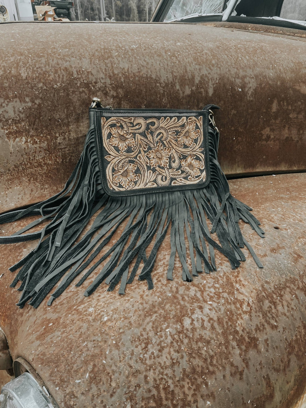 Special Edition Rio Grande Tooled Leather Purse Crossbody - Ember Boutique